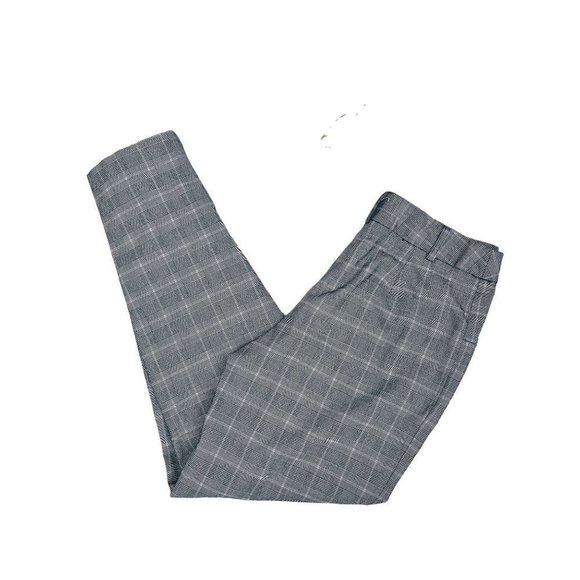 Vintage Fashion Bug Slacks Plaid Zipper Hem Slim Grey 8 - Picture 2 of 4